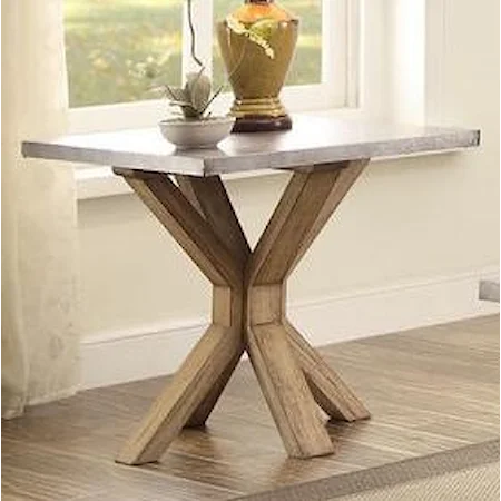 End Table with Zinc Top